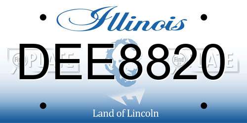 DEE8820 Illinois License Plate