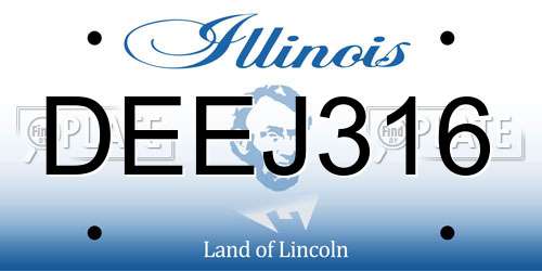 DEEJ316 Illinois License Plate