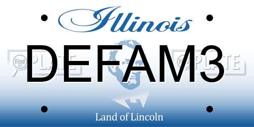 DEFAM3 Illinois License Plate
