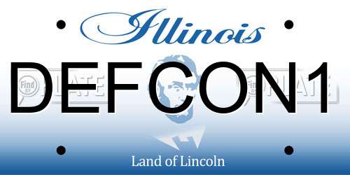 DEFCON1 Illinois License Plate