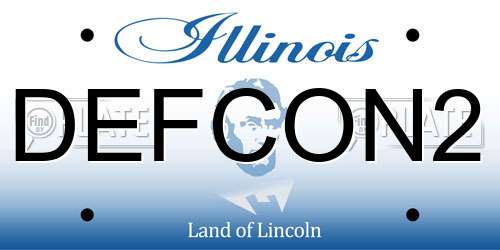 DEFCON2 Illinois License Plate