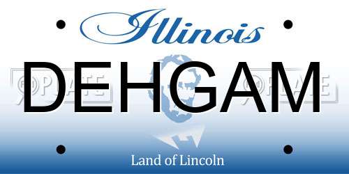 DEHGAM Illinois License Plate
