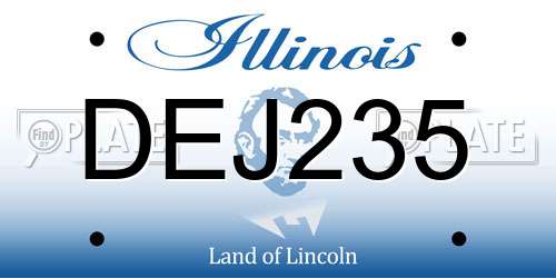 DEJ235 Illinois License Plate