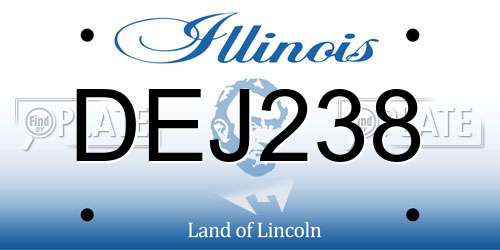 DEJ238 Illinois License Plate