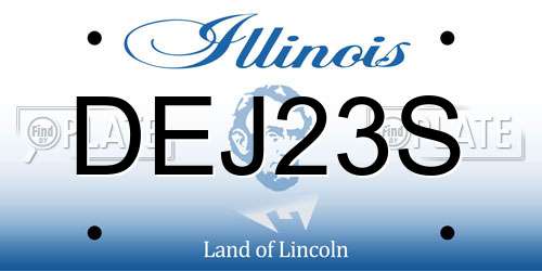 DEJ23S Illinois License Plate