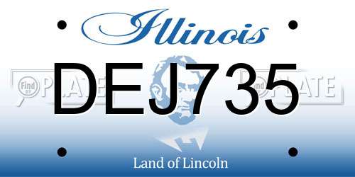 DEJ735 Illinois License Plate