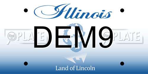 DEM9 Illinois License Plate
