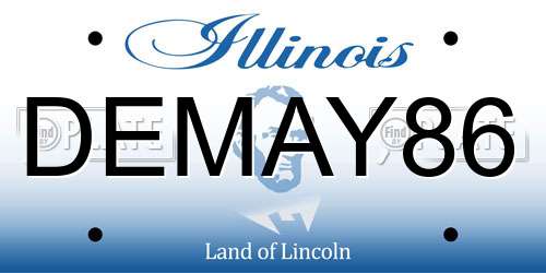 DEMAY86 Illinois License Plate
