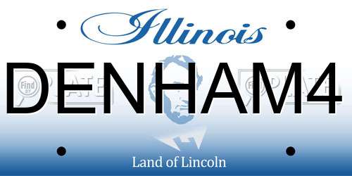 DENHAM4 Illinois License Plate