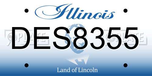 DES8355 Illinois License Plate
