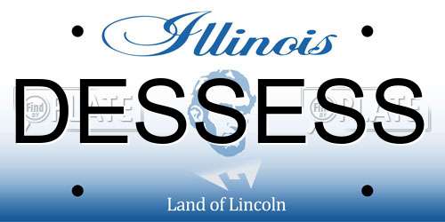 DESSESS Illinois License Plate