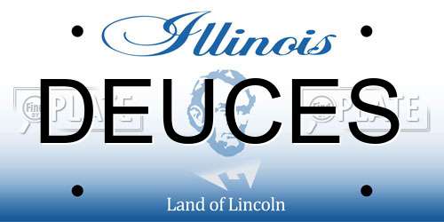 DEUCES Illinois License Plate