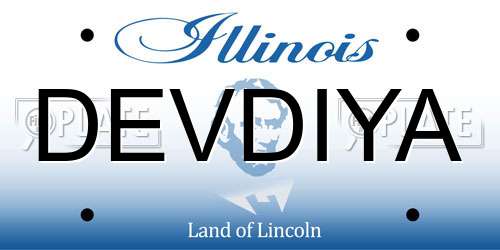 DEVDIYA Illinois License Plate
