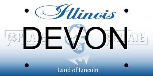 DEVON Illinois License Plate