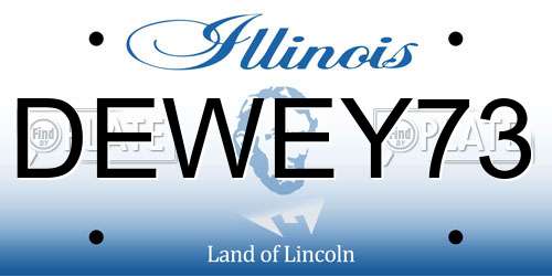 DEWEY73 Illinois License Plate