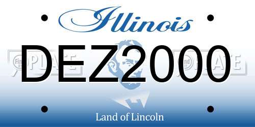 DEZ2000 Illinois License Plate