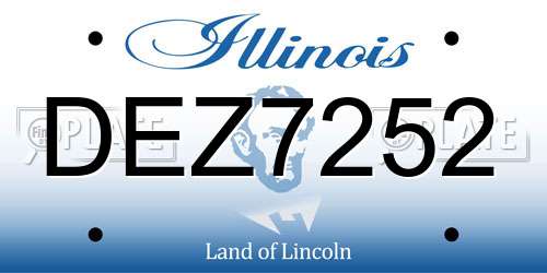 DEZ7252 Illinois License Plate