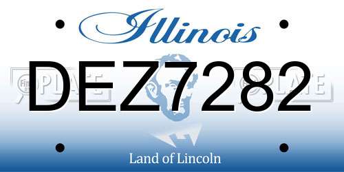 DEZ7282 Illinois License Plate
