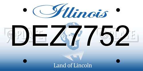 DEZ7752 Illinois License Plate