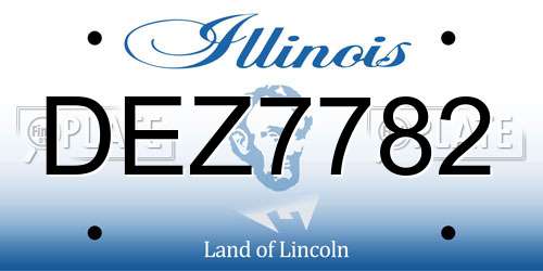 DEZ7782 Illinois License Plate