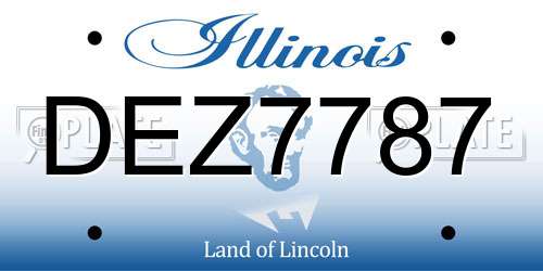 DEZ7787 Illinois License Plate
