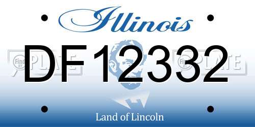 DF12332 Illinois License Plate