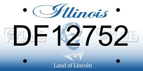 DF12752 Illinois License Plate
