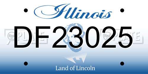 DF23025 Illinois License Plate