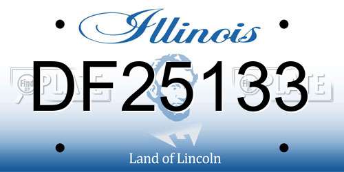 DF25133 Illinois License Plate