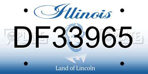 DF33965 Illinois License Plate
