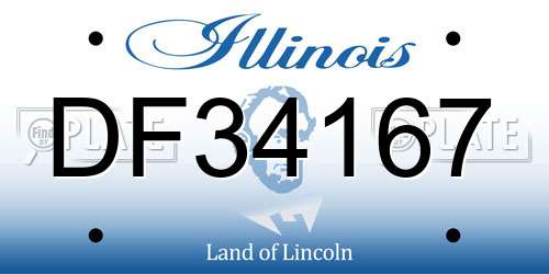 DF34167 Illinois License Plate