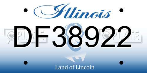DF38922 Illinois License Plate