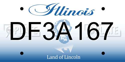 DF3A167 Illinois License Plate