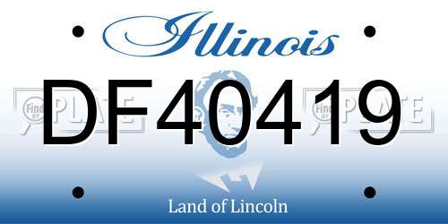 DF40419 Illinois License Plate