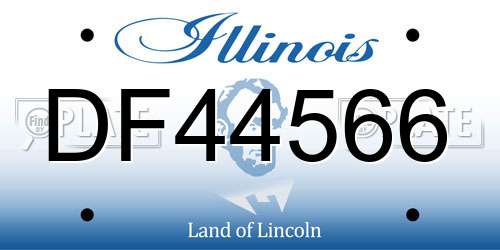 DF44566 Illinois License Plate