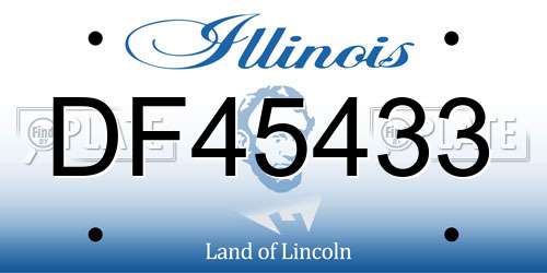DF45433 Illinois License Plate