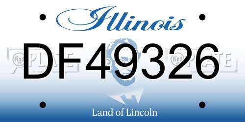 DF49326 Illinois License Plate