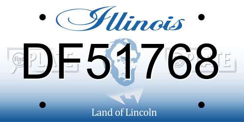 DF51768 Illinois License Plate