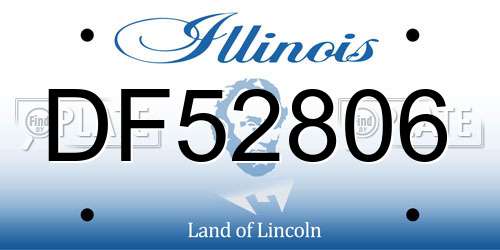 DF52806 Illinois License Plate