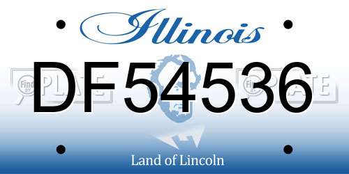 DF54536 Illinois License Plate