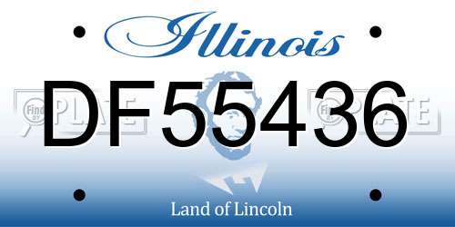 DF55436 Illinois License Plate