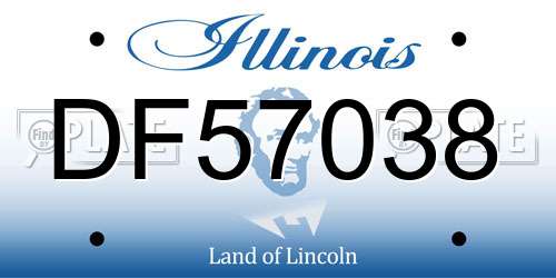DF57038 Illinois License Plate
