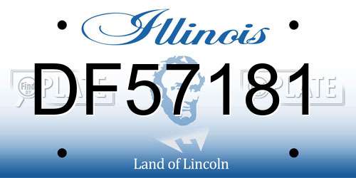 DF57181 Illinois License Plate