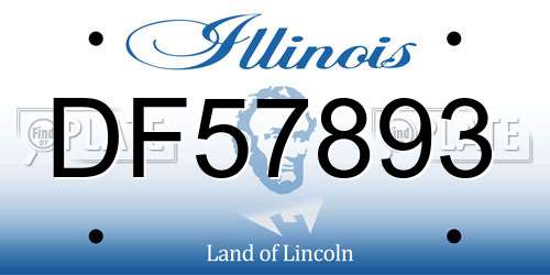 DF57893 Illinois License Plate