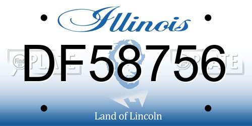 DF58756 Illinois License Plate
