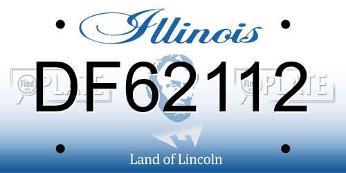 DF62112 Illinois License Plate