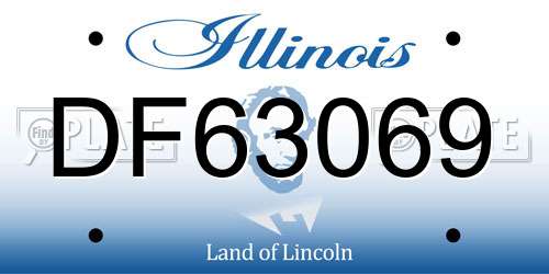 DF63069 Illinois License Plate