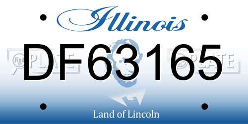 DF63165 Illinois License Plate
