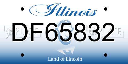 DF65832 Illinois License Plate