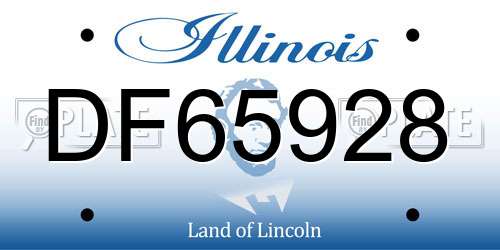 DF65928 Illinois License Plate